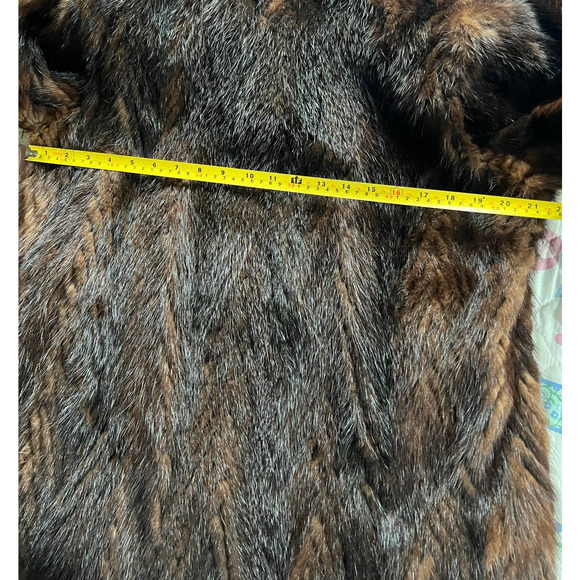 Vintage Saga Mink Pd Furs Brown Mink Tie Waist Fur Coat Size Small - Picture 12 of 16